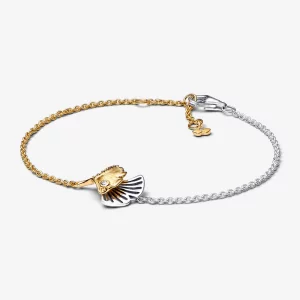 Bracelet chaîne en argent sterling Ginkgo Pandora plaqué or 14 carats - 562427C01 (image pour) Bracelet chaîne en argent sterling Ginkgo Pandora plaqué or 14 carats - 562427C01