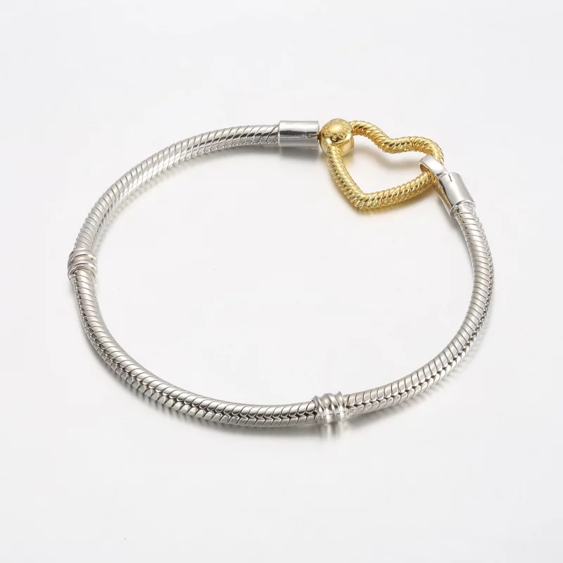 (image pour) Bracelet Chaîne Serpent Fermoir Cœur Pandora Moments - 569539C00 - Afficher 2