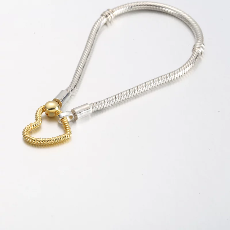 (image pour) Bracelet Chaîne Serpent Fermoir Cœur Pandora Moments - 569539C00 - Afficher 5