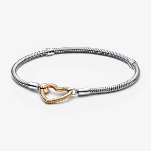 Bracelet Chaîne Serpent Fermoir Cœur Pandora Moments - 569539C00 (image pour) Bracelet Chaîne Serpent Fermoir Cœur Pandora Moments - 569539C00