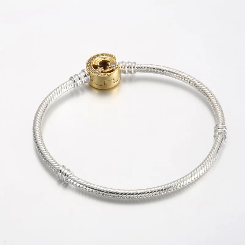 (image pour) Bracelet Chaîne Serpent Fermoir Étoile Filante Pandora Moments - 562205C01 - Afficher 2