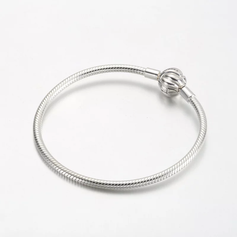 (image pour) Bracelet Pandora en chaîne serpent en argent sterling avec fermoir nœud d'amour - Afficher 2