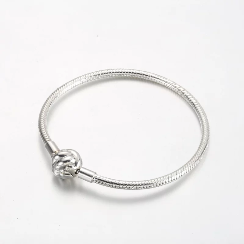 (image pour) Bracelet Pandora en chaîne serpent en argent sterling avec fermoir nœud d'amour - Afficher 3