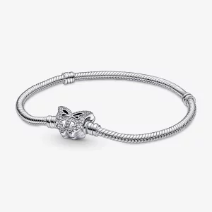 Bracelet Pandora Moments en chaîne serpent à fermoir papillon - 590782C01 (image pour) Bracelet Pandora Moments en chaîne serpent à fermoir papillon - 590782C01