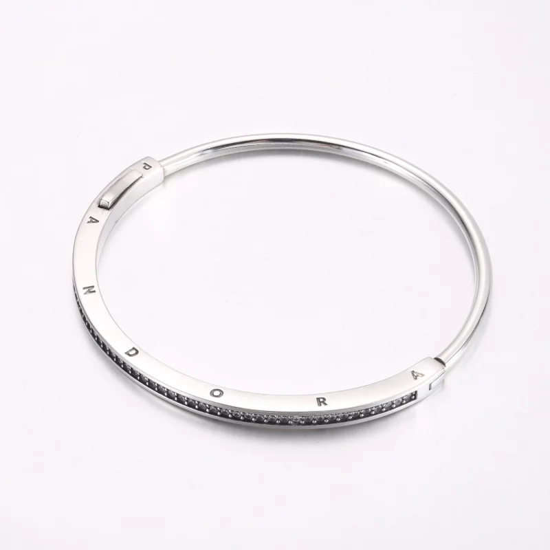 (image pour) Bracelet Signature I-D Serti Pavé Pandora - 592313C01 - Afficher 2