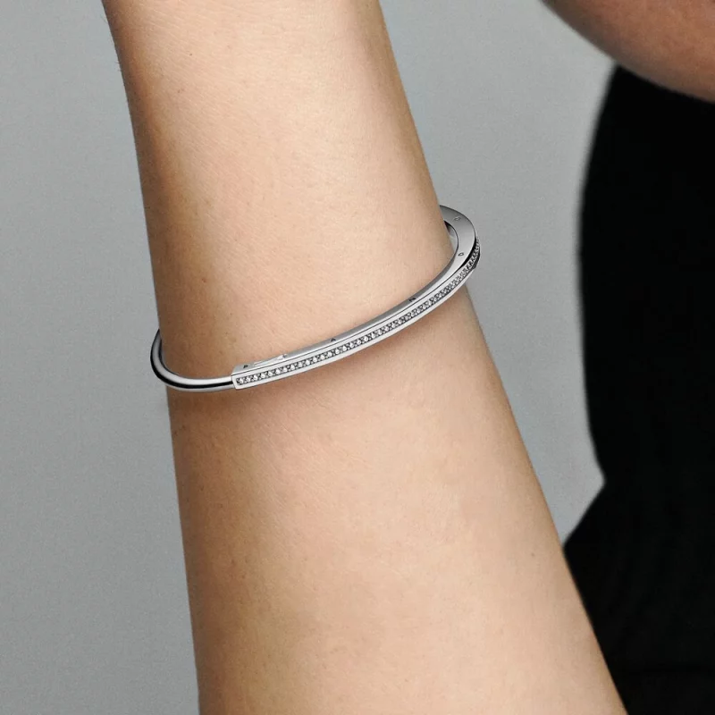 (image pour) Bracelet Signature I-D Serti Pavé Pandora - 592313C01 - Afficher 7
