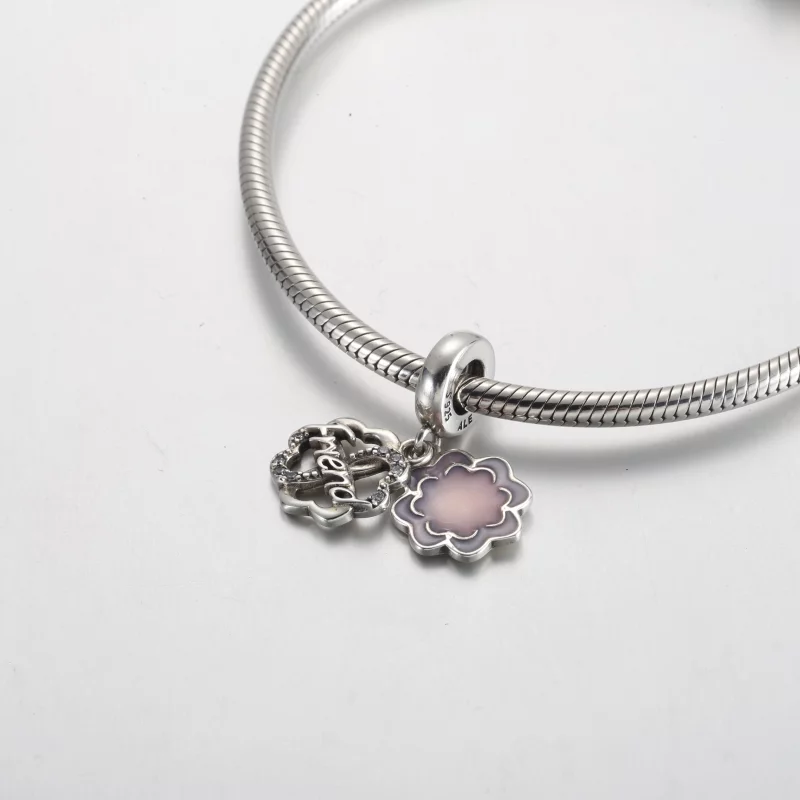 (image pour) Charm Double à Pendentifs Amitié Trèfle à Quatre Feuilles Pandora - 792245C01 - Afficher 4