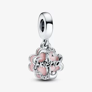 Charm Double à Pendentifs Amitié Trèfle à Quatre Feuilles Pandora - 792245C01 (image pour) Charm Double à Pendentifs Amitié Trèfle à Quatre Feuilles Pandora - 792245C01