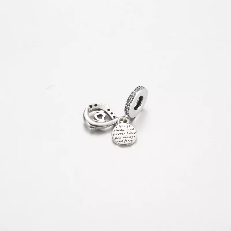 (image pour) Charm Double Suspendu Infini pour Maman Serti Pavé Pandora - 791468C01 - Afficher 3