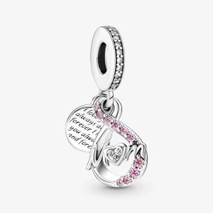 (image pour) Charm Double Suspendu Infini pour Maman Serti Pavé Pandora - 791468C01