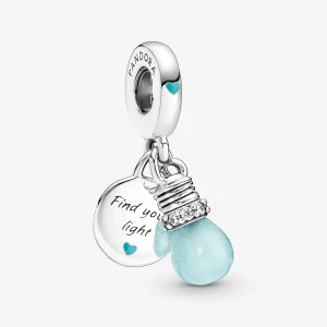 Charm Double Suspension Ampoule Lumineuse Pandora - 791123C01 (image pour) Charm Double Suspension Ampoule Lumineuse Pandora - 791123C01