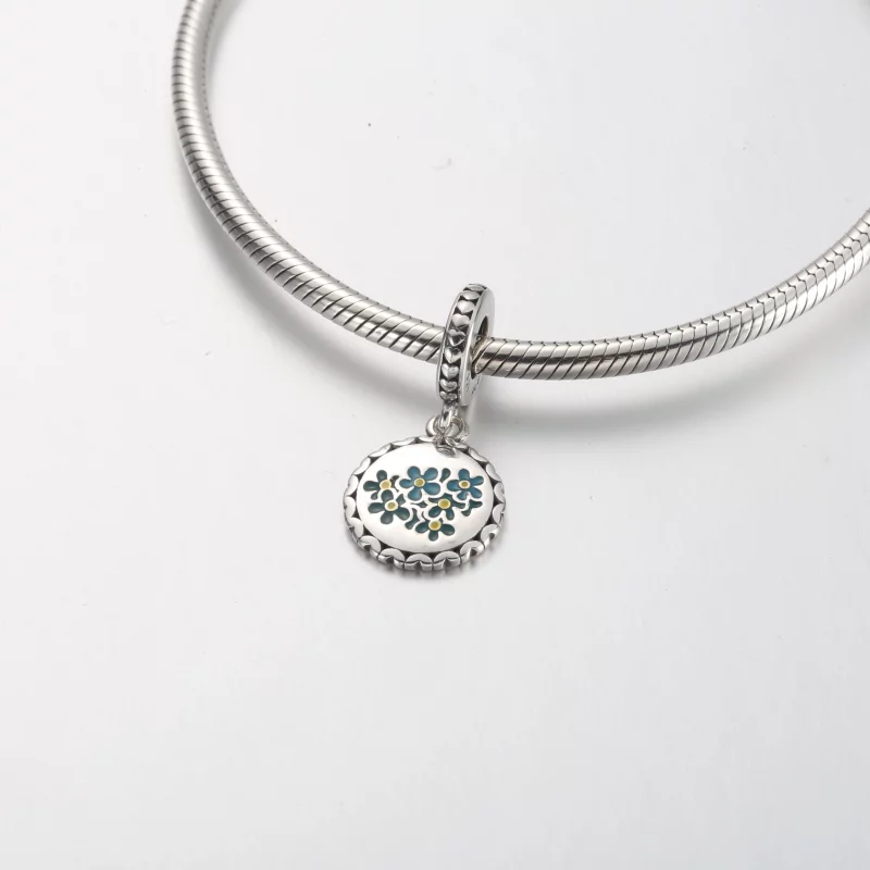 (image pour) Charm Pandora Blue Myosotis à Pendentif - 792018C00_E031 - Afficher 4