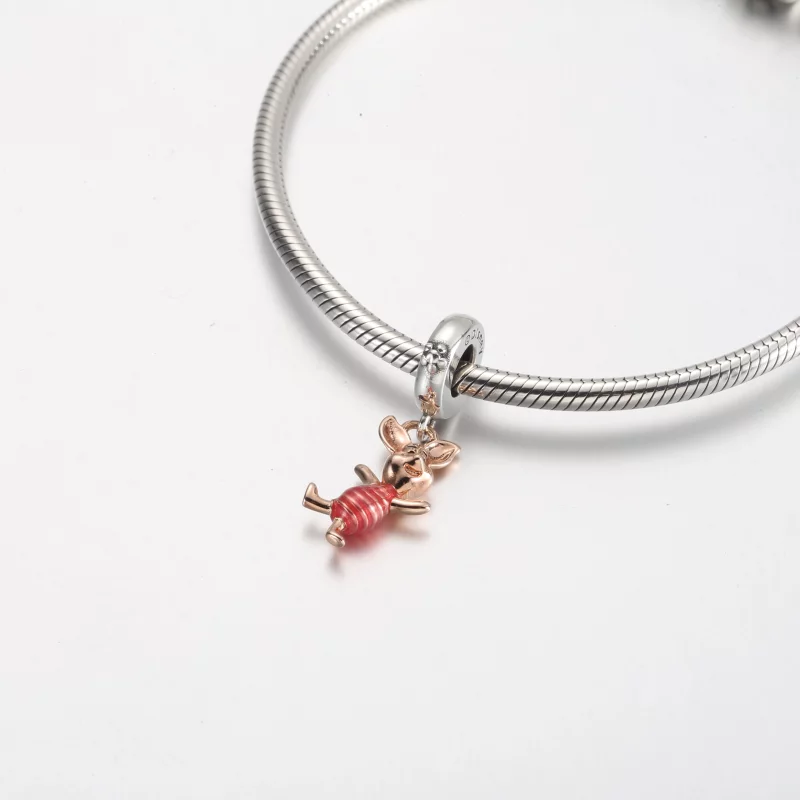 (image pour) Charm Pandora Disney Winnie l'Ourson Porcinet Suspendu - 782208C01 - Afficher 5