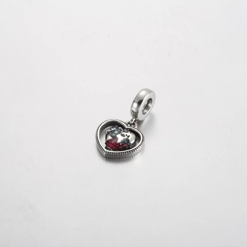 (image pour) Charm pendentif Globe Cœur Tournant Famille Pandora - 792240C01 - Afficher 2