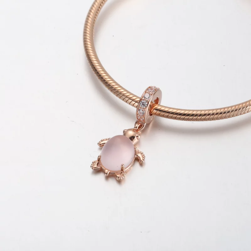 (image pour) Charm pendentif tortue de mer en verre Murano rose Pandora - 788939C01 - Afficher 4