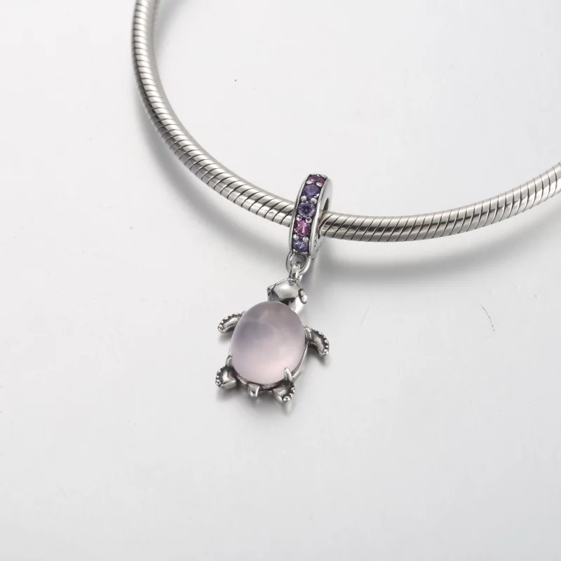 (image pour) Charm pendentif tortue de mer en verre Murano rose Pandora - 798939C02 - Afficher 4