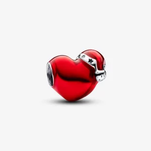 (image pour) Charme Cœur de Noël Rouge Métallisé Pandora - 792336C01
