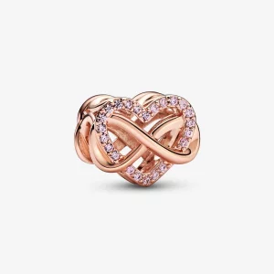 (image pour) Charme Cœur Rose Infini Famille Pandora - 782246C01