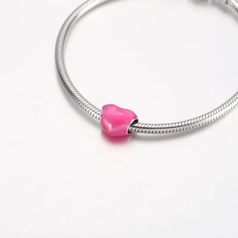 (image pour) Charme Cœur Rose Métallisé Pandora - 799291C03 - Afficher 5