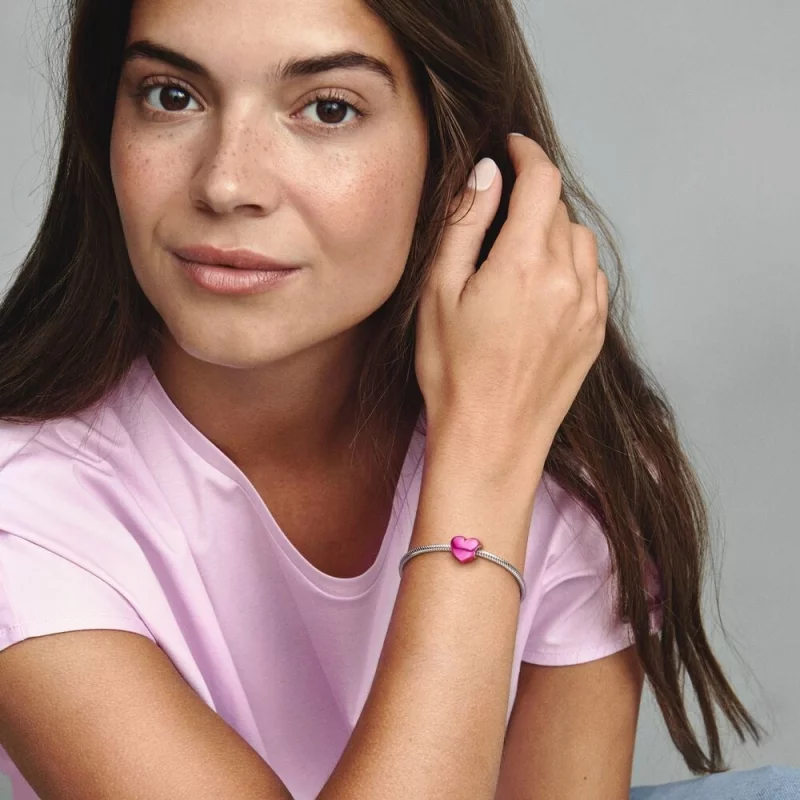 (image pour) Charme Cœur Rose Métallisé Pandora - 799291C03 - Afficher 6