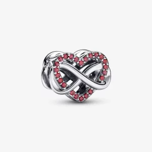 (image pour) Charme Cœur Rouge Infini Famille Pandora - 792246C01