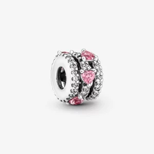 (image pour) Charme Cœurs Triples Halo Étincelant Pandora - 791161C01