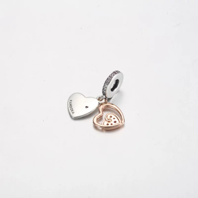 (image pour) Charme Double Pendent Cœurs Infinis Entrelacés Pandora - 781020C01 - Afficher 3