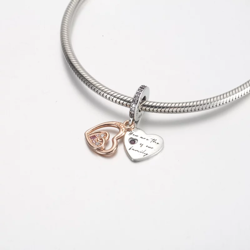 (image pour) Charme Double Pendent Cœurs Infinis Entrelacés Pandora - 781020C01 - Afficher 4