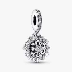 (image pour) Charme Double Pendentif Flocon de Neige Étincelant Pandora - 792355C01