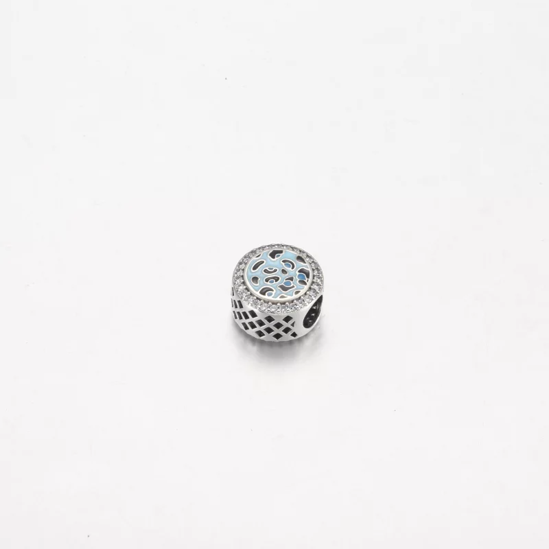 (image pour) Charme en argent sterling imprimé léopard bleu Pandora - 792016CZ_E024 - Afficher 2