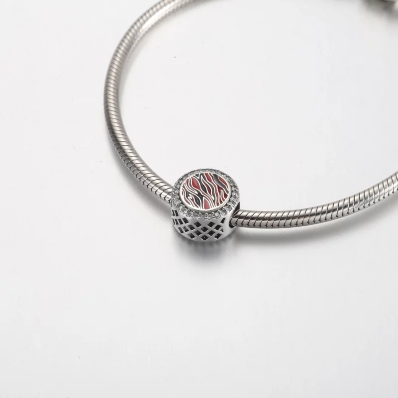 (image pour) Charme en argent sterling imprimé zèbre rose Pandora - 792016CZ_E026 - Afficher 5