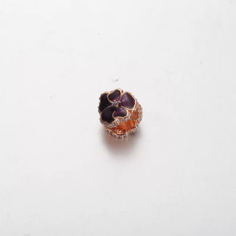 (image pour) Charme Fleur de Pensée Violet Profond Pandora - 780777C01 - Afficher 3