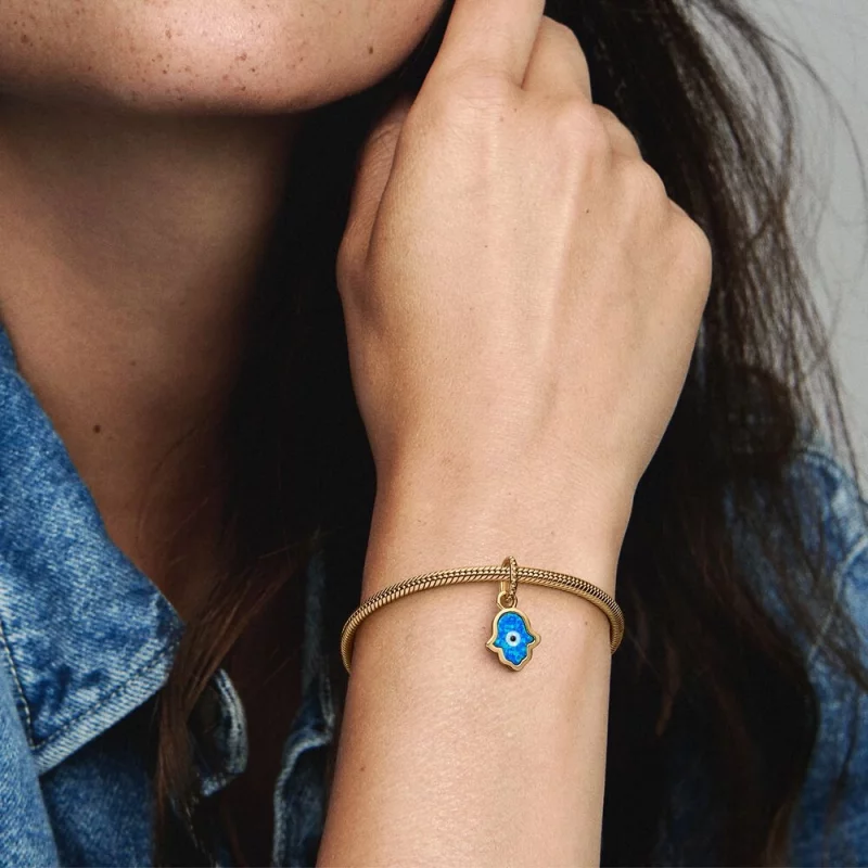 (image pour) Charme Pendent Main Hamsa Bleu Opalescent Pandora - 762699C01 - Afficher 2