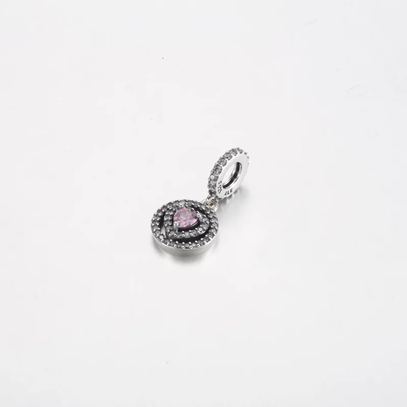 (image pour) Charme pendentif cœur à double halo scintillant Pandora - 791476C01 - Afficher 2