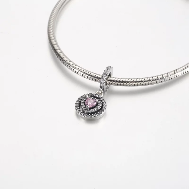 (image pour) Charme pendentif cœur à double halo scintillant Pandora - 791476C01 - Afficher 4