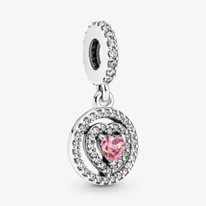(image pour) Charme pendentif cœur à double halo scintillant Pandora - 791476C01