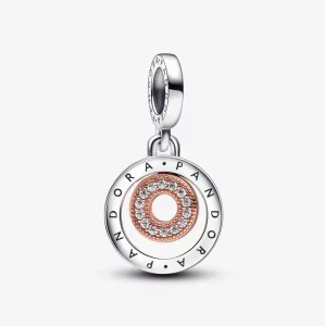 Charme à pendircles Logo Pandora bicolore - 782287C01 (image pour) Charme à pendircles Logo Pandora bicolore - 782287C01