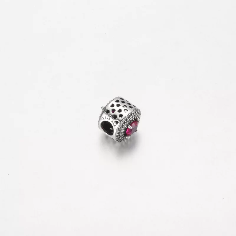 (image pour) Charme rond nivelé scintillant rouge Pandora - 792418c01 - Afficher 2