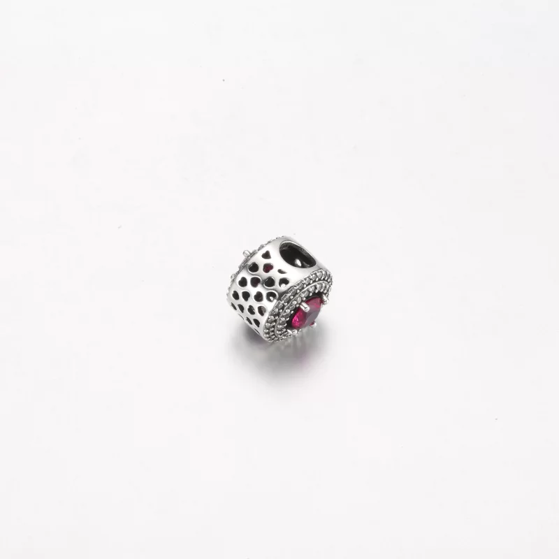 (image pour) Charme rond nivelé scintillant rouge Pandora - 792418c01 - Afficher 3