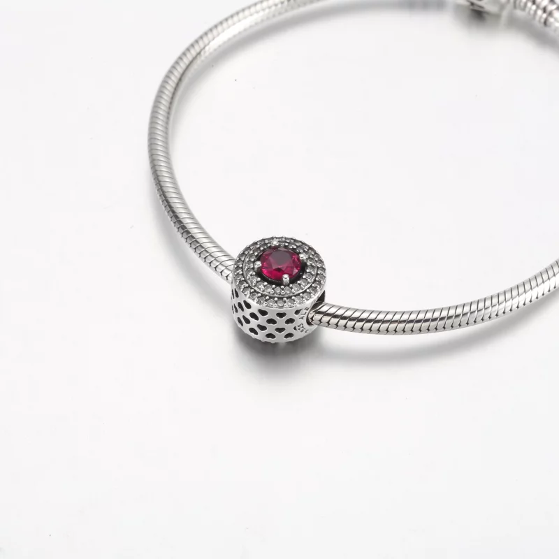 (image pour) Charme rond nivelé scintillant rouge Pandora - 792418c01 - Afficher 5