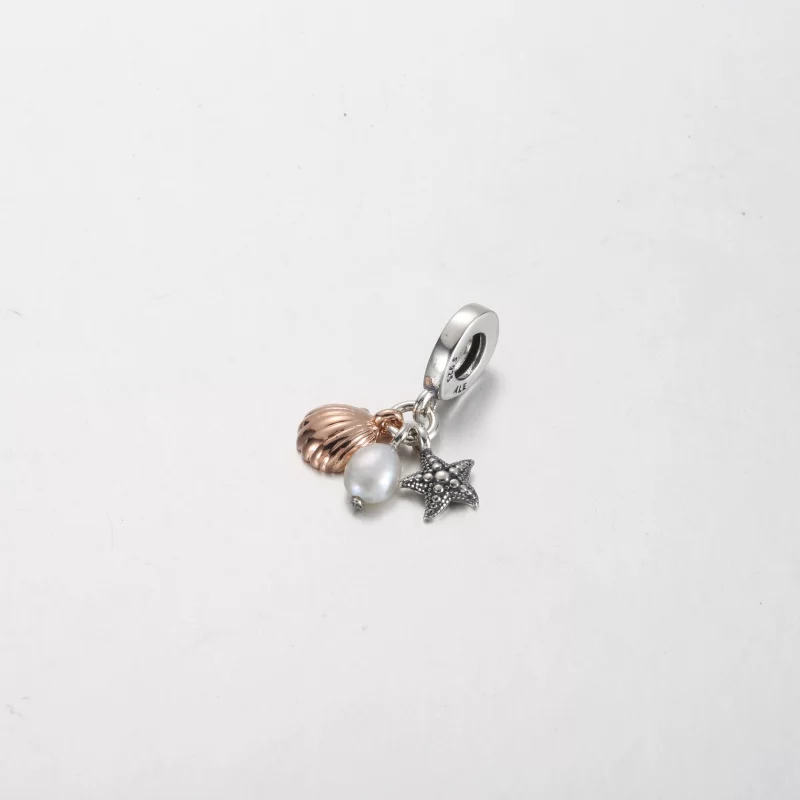 (image pour) Charme triple à pendentifs Pandora en perle de culture d'eau douce traitée, étoi - Afficher 2
