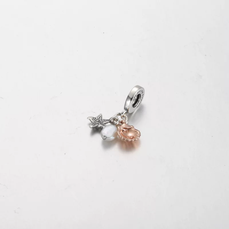 (image pour) Charme triple à pendentifs Pandora en perle de culture d'eau douce traitée, étoi - Afficher 3