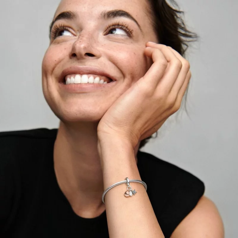 (image pour) Charme triple à pendentifs Pandora en perle de culture d'eau douce traitée, étoi - Afficher 5