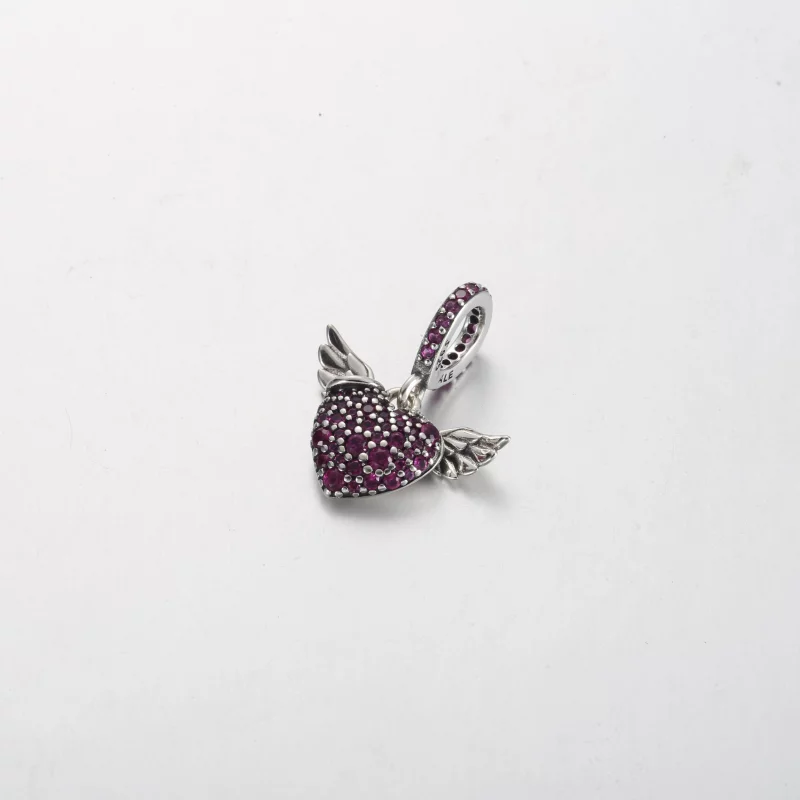 (image pour) Collier Cœur Pavé Pandora et Ailes d'Ange - 398505C01 - Afficher 2