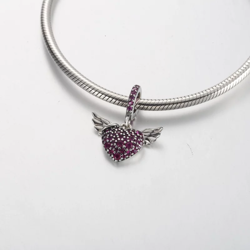 (image pour) Collier Cœur Pavé Pandora et Ailes d'Ange - 398505C01 - Afficher 4