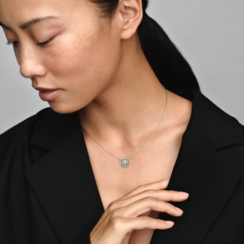 (image pour) Collier Pandora Éclat Double Halo - 399414C01-45 - Afficher 3