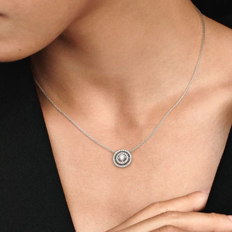(image pour) Collier Pandora Éclat Double Halo - 399414C01-45 - Afficher 4