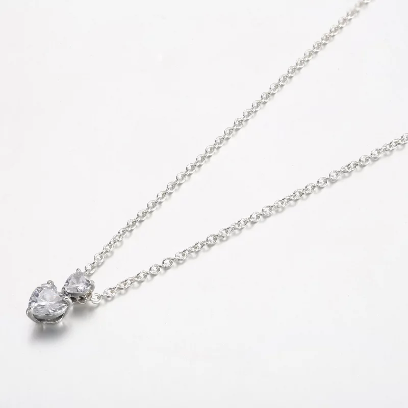 (image pour) Collier Pendent Cœur Double Étincelant Pandora - 391229C01 - Afficher 2