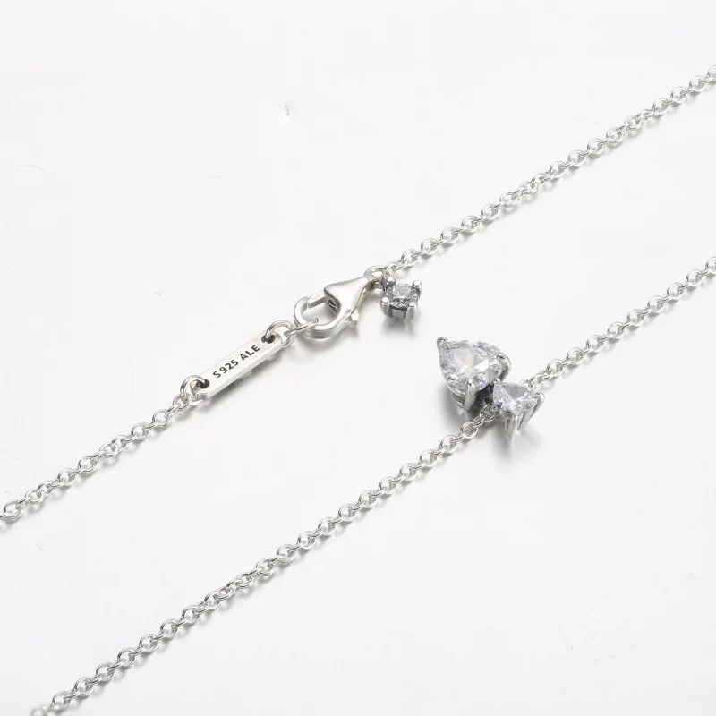 (image pour) Collier Pendent Cœur Double Étincelant Pandora - 391229C01 - Afficher 5