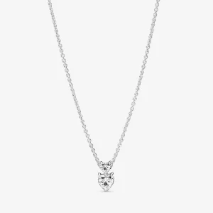 (image pour) Collier Pendent Cœur Double Étincelant Pandora - 391229C01